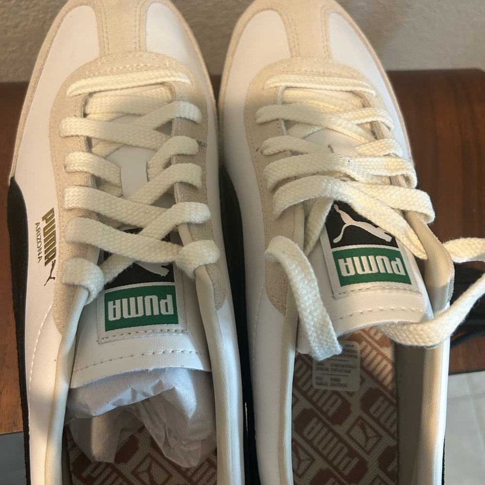 PUMA Arizona Retro Sneakers in White, Black, Beige- Size 10.5 Women - Picture 3 of 8